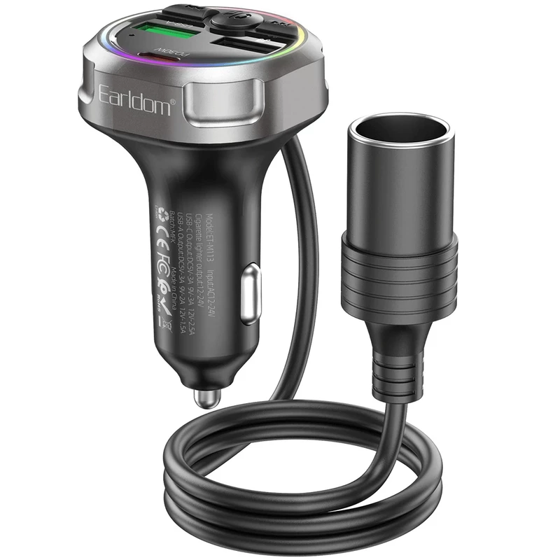 شارژر فندکی و اف ام پلیر ارلدام مدل ET-M113 توان 84 وات