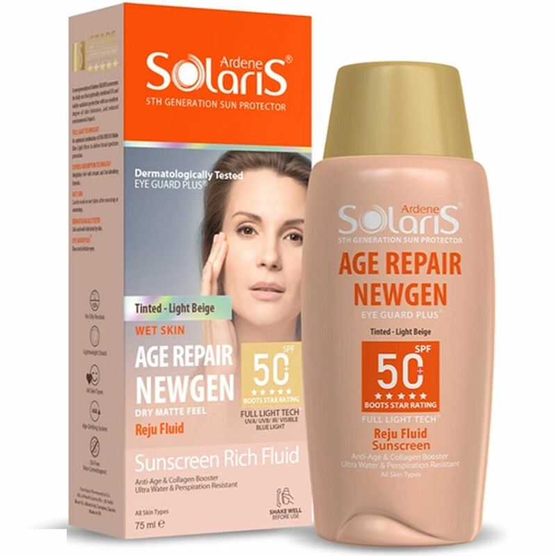 ضد آفتاب رنگی ضد چروک آردن سولاریس مدل Age Repair NEWGEN بژ روشن SPF50+
