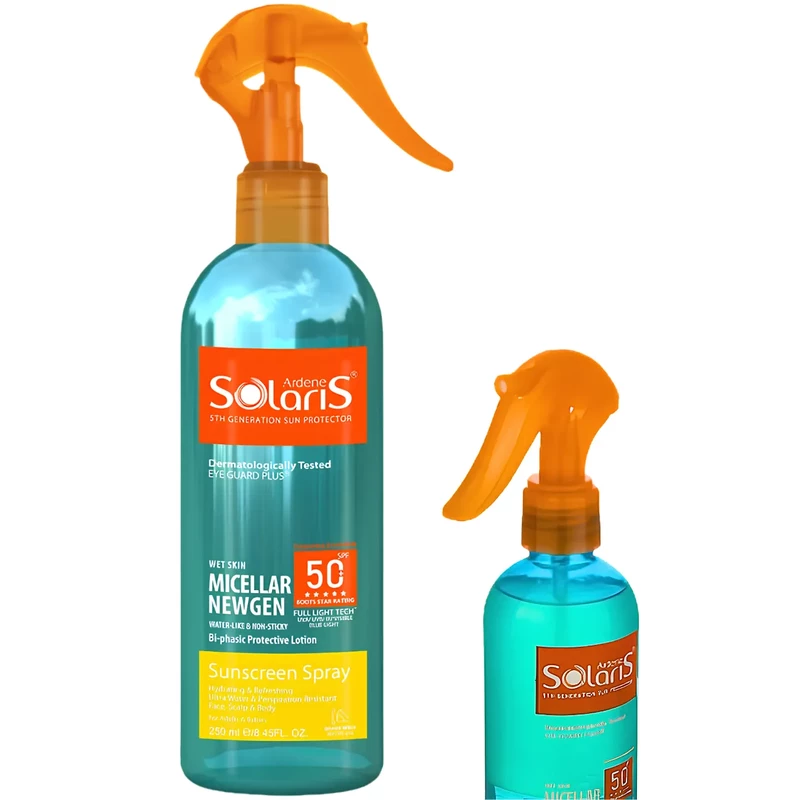 اسپری ضد آفتاب دوفاز آردن سولاریس مدل Micellar Newgen با SPF50