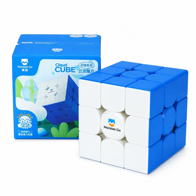 روبیک 3x3 گنز مانسترگو ابر آبی ورژن 3 استیکرلس