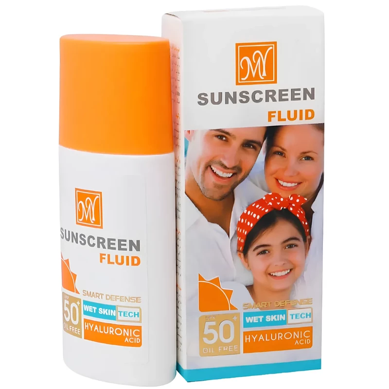 ضد آفتاب بی رنگ فلوئید مای مدل هیالورونیک اسید SPF50 حجم 50 میلی لیتر