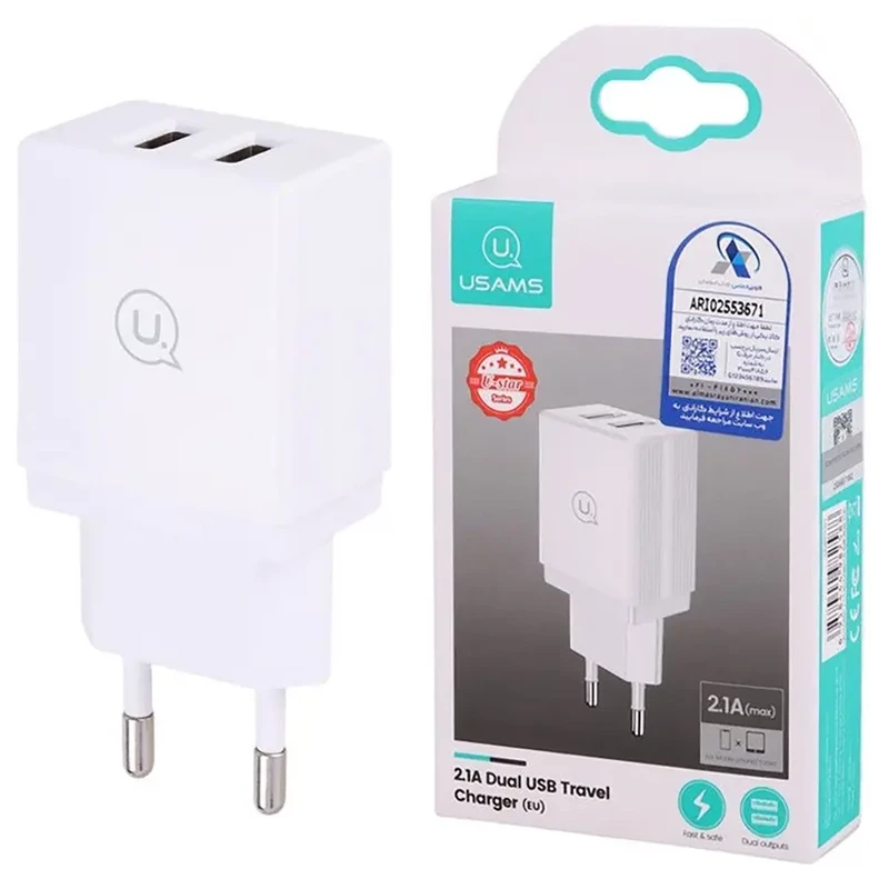 شارژر دیواری 10 وات یوسامز USAMS مدل CC090 دو پورت
