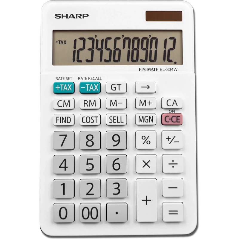 ماشین حساب رومیزی شارپ sharp مدل EL-334WB دوازده رقمی