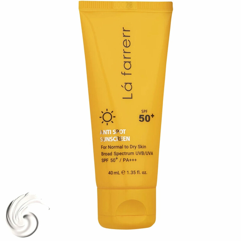 کرم ضد آفتاب و ضد لک بی رنگ لافارر با SPF50 مناسب پوست خشک و معمولی 40ml