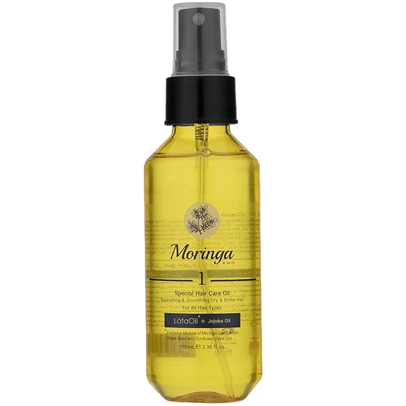 روغن مراقبت از مو جوجوبا مورینگا امو شماره 1 تغذیه کننده و نرم کننده انواع مو 100ml
