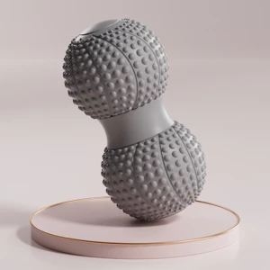 Fascial peanut ball for foot massage, spinal muscle relaxation, double ball for hip, back, and leg acupoint stimulation, yoga massage ball.