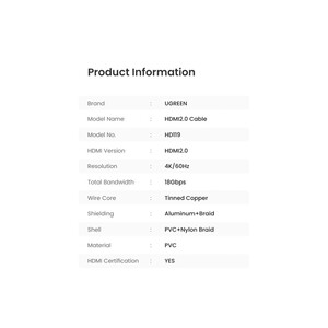 کابل اچ دی ام آی یوگرین Ugreen HD119 40108 HDMI Male To Male Cable 30M