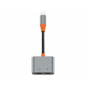 خرید مبدل لایتنینگ به لایتنینگ و درگاه صدا ویوو Wiwu LT08 Lightning To Lightning & 3.5mm Audio Converter