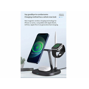 خرید شارژر وایرلس رومیزی چهارکاره 15 وات ویوو WiWU 4 in 1 wireless charger M8
