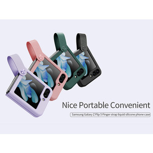 کیفیت قاب سامسونگ زد فیلیپ 5 نیلکین Nillkin Flex Flip Finger Strap liquid silicone phone case for Samsung Galaxy Z Flip 5
