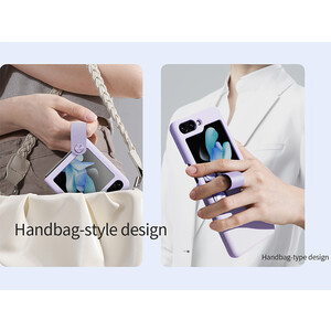بهترین قاب سامسونگ زد فیلیپ 5 نیلکین Nillkin Flex Flip Finger Strap liquid silicone phone case for Samsung Galaxy Z Flip 5