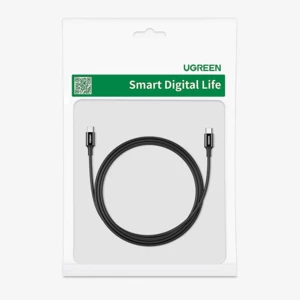 قیمت کابل شارژ و انتقال داده دو سر تایپ‌سی 100 وات 1 متری یوگرین