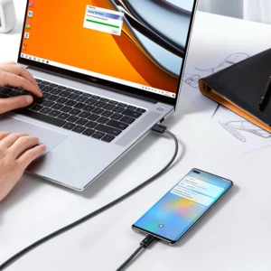 قیمت کابل شارژ سریع یو اس بی به تایپ سی 100 وات یک متری بیسوس