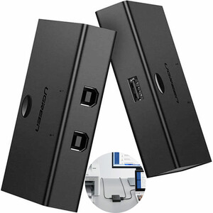 سوئیچ USB-B پرینتر یوگرین UGREEN مدل UG-30345 با کابل و 2 پورت