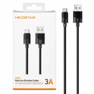 کابل تایپ سی هایکواستار HICOSTAR مدل 144C جریان 3 آمپر 1 متر