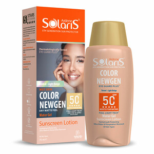 لوسیون ضد آفتاب رنگی آردن سولاریس مدل Color NEWGEN بژ روشن SPF50+