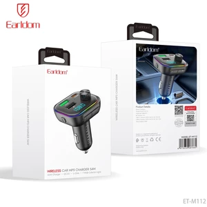 پر فروش ترین شارژر فندکی و اف ام پلیر بلوتوثی ارلدام Earldom مدل ET-M112 با بلوتوث 5.4