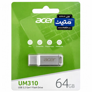 فلش مموری ایسر Acer مدل UM310 ظرفیت 64 گیگابایت USB 3.2 Gen 1 / کیوسی شده