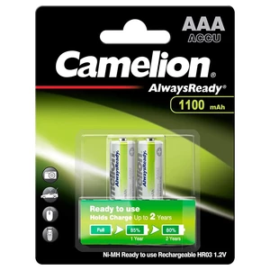باتری نیم قلمی شارژی کملیون Camelion مدل HR03 ظرفیت 1100میلی‌آمپر 2 عددی