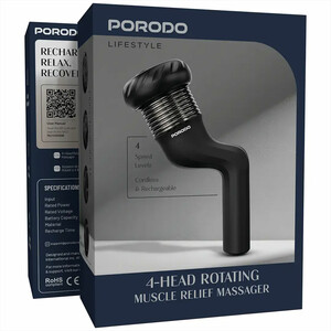 قیمت ماساژور دستی چرخشی پورودو Porodo مدل PDLFSTHX102BK چهار سر