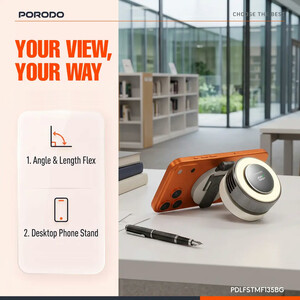 خرید پنکه مگنتی پورودو Porodo مدل PDLFSTMF135BG با چراغ LED
