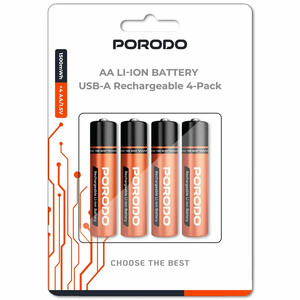 باتری قلمی شارژی پرودو Porodo PDJHAAOG بسته 4 عددی