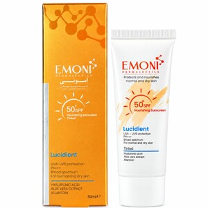 کرم ضد آفتاب رنگی امونی مدل Lucidient مناسب پوست نرمال و خشک SPF50+ حجم 50ml