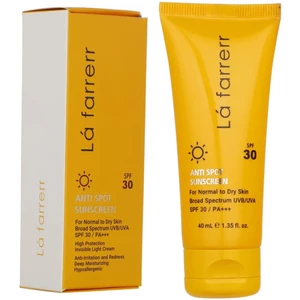 کرم ضد آفتاب بی رنگ لافارر با SPF30 مناسب  پوست خشک و معمولی 40ml