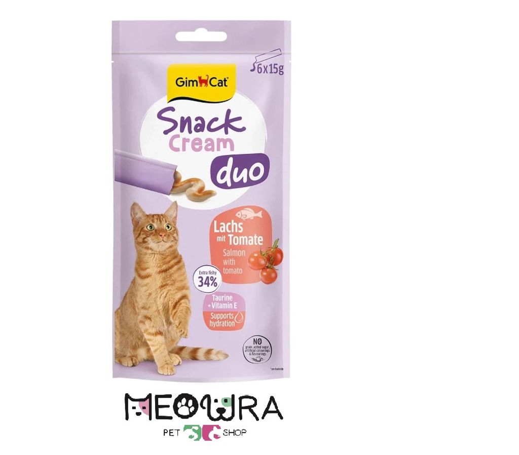 بستنی گربه جیم کت طعم سالمون و گوجه Gimcat Snack Cream With Salmon and Tomato