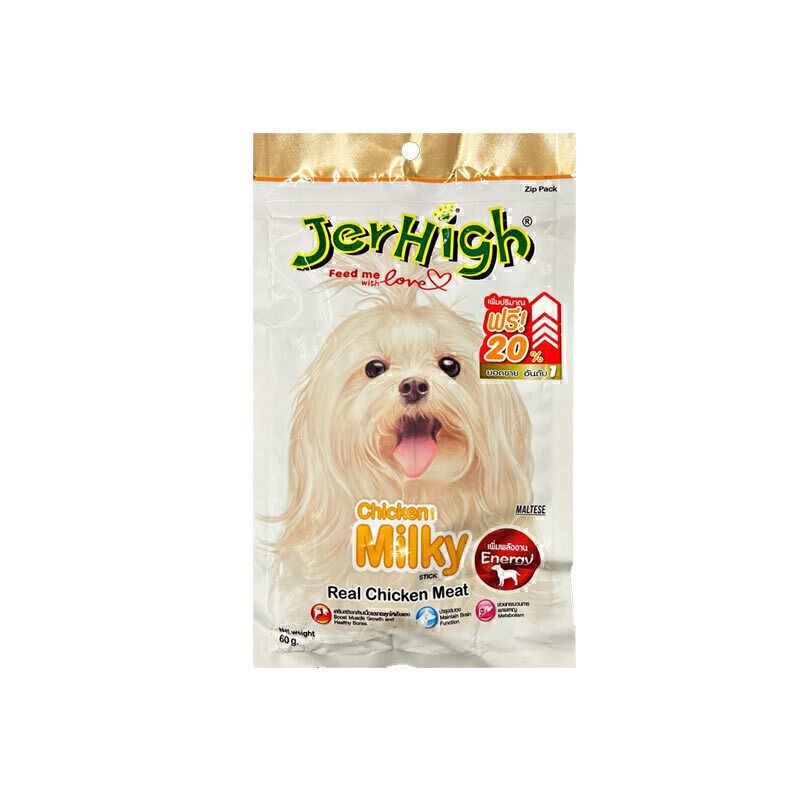 تشویقی سگ با طعم شیری جرهای Jerhigh Chicken With Milky وزن 80 گرم