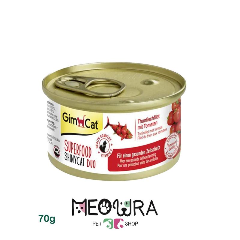 کنسرو غذای گربه جیم‌ کت با طعم ماهی تن و گوجه فرنگی GimCat Tuna Fillet and Tomato وزن 70 گرم