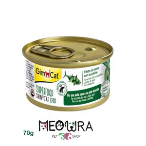 کنسرو گربه‌ جیم‌ کت GimCat مدل ShinyCat طعم فیله ماهی و کدو سبز ۷۰ گرم