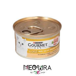 کنسرو گربه گورمت گلد پته با طعم بوقلمون  85gr