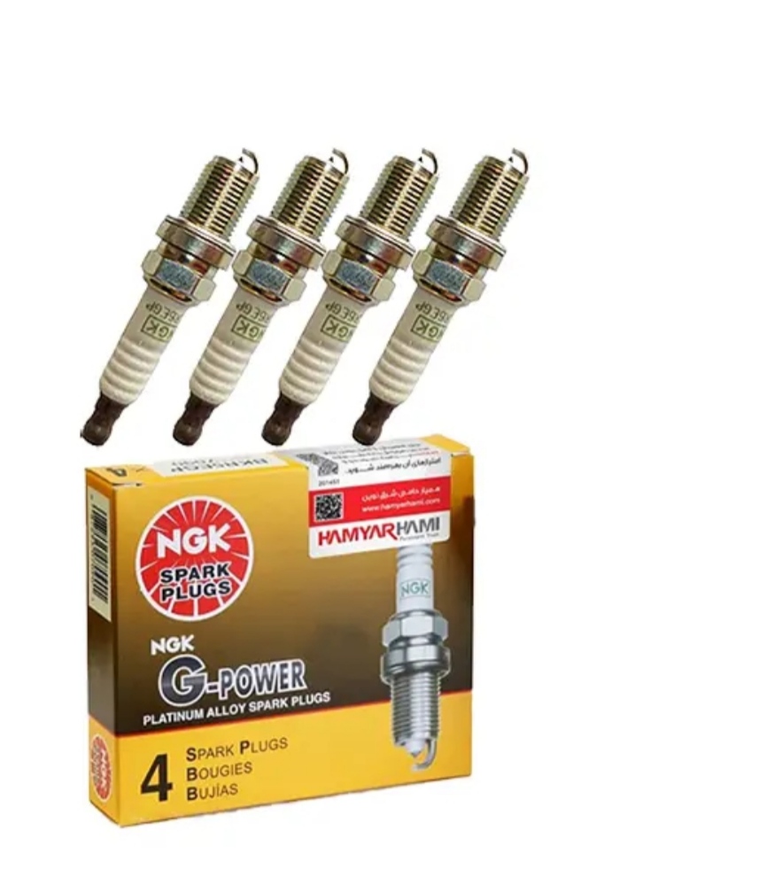 شمع موتور سوزنی پلاتینیوم پایه کوتاه NGK ژاپن کد BkR6EGP 7092 لیبل همیار حامی 4 عددی مناسب برای زانتیا