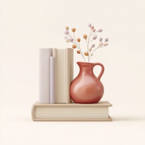 گلدان دکورا همراه با گل و مخلفات