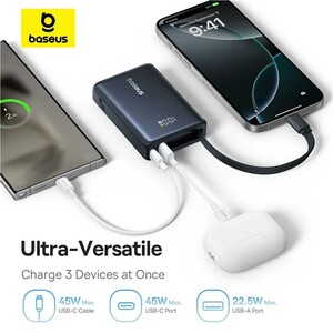 پاور بانک 10000 تایپ‌سی 45 وات و USB بیسوس PPPG-1W45C P10076803123