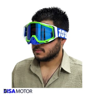 عینک موتور سواری کراسی 100% آبی