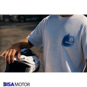 تیشرت موتور سواری طرح HUSQVARNA سفید