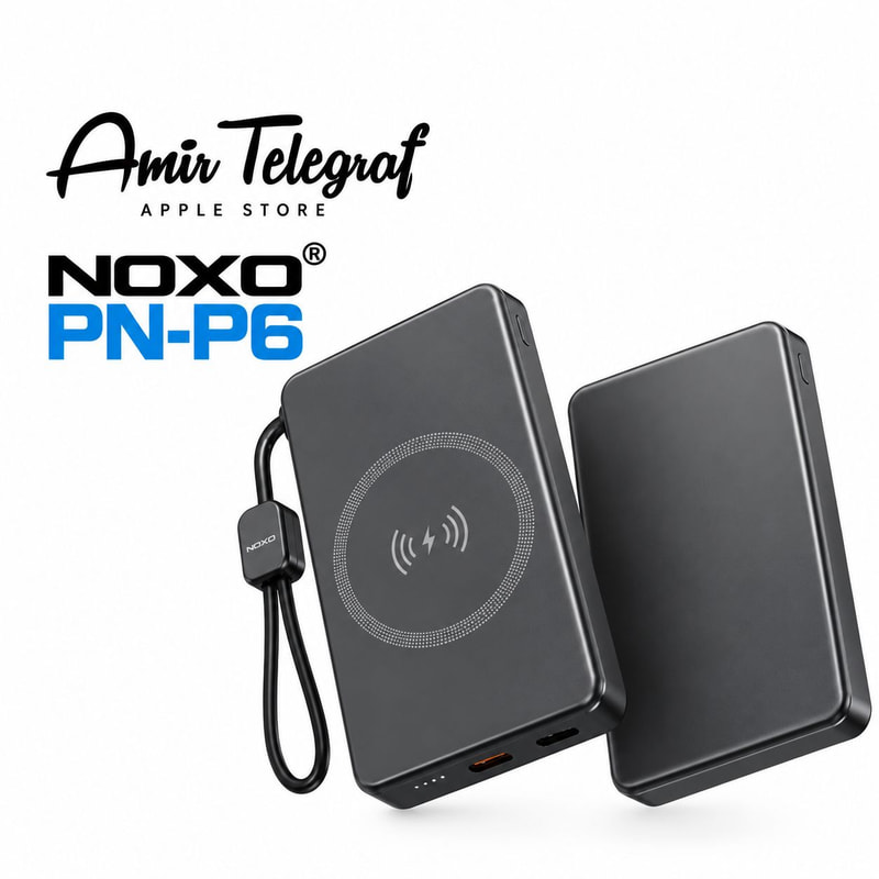 پاوربانک بی‌سیم 20 وات 2 پورت نوکسو مدل PN-P-6 ظرفیت 9980