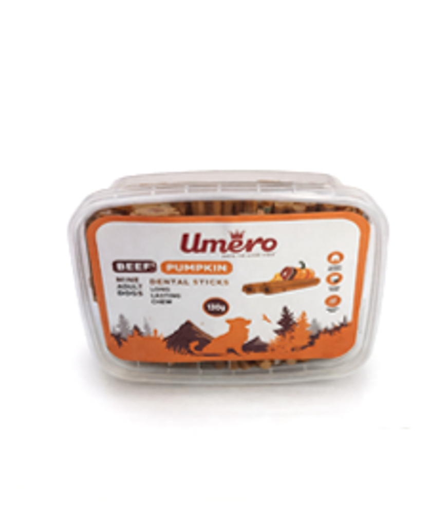 دنتال دایره ای هشت پر کبریتی طعم گوشت و کدو بسته 130 گرمی Umero
