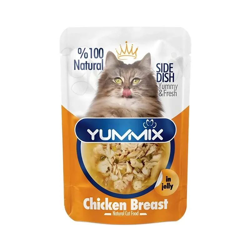 پوچ نچرال مخصوص گربه طعم مرغ در ژل 85 گرمی Yummix