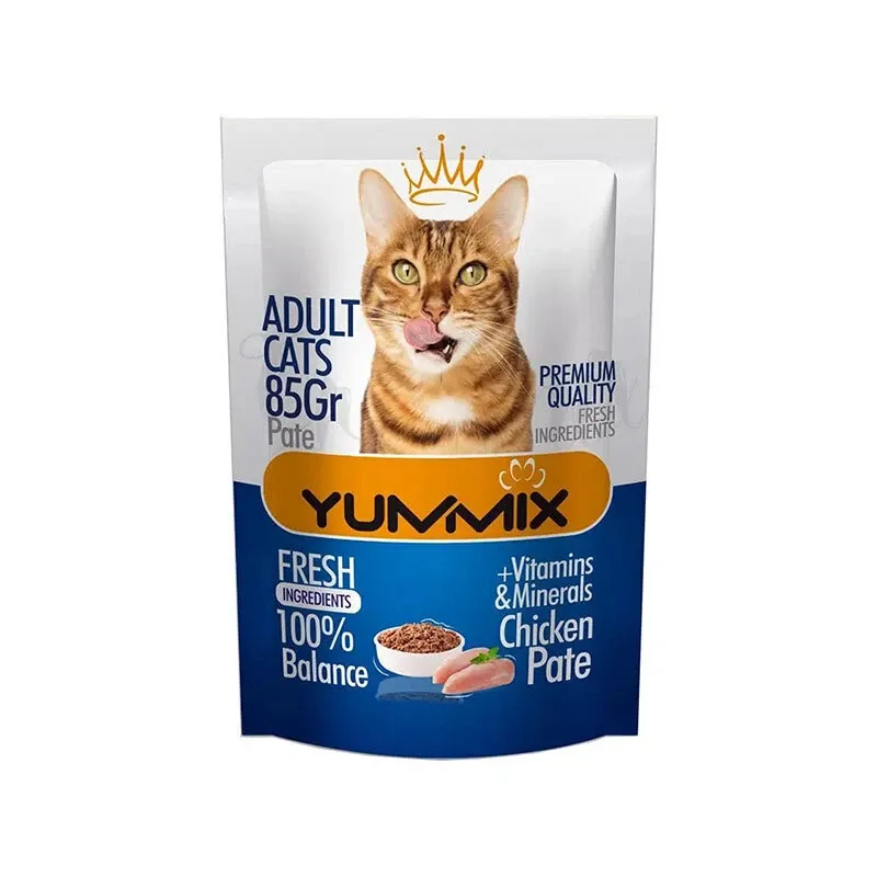 پوچ مخصوص گربه بالغ طعم مرغ 85 گرمی Yummix