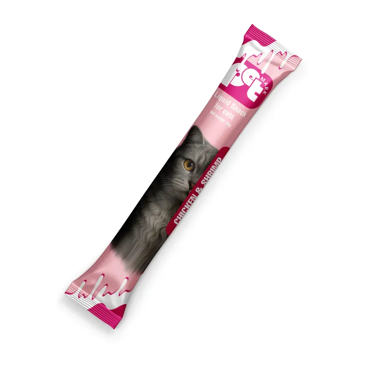 بستنی گربه طعم مرغ و میگو بسته ی 25 عددی Pet Mark