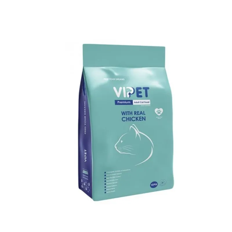 غذای خشک گربه بالغ با طعم واقعی مرغ 10 کيلويي وی پت vipet