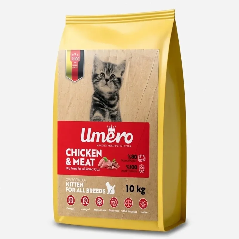غذای خشک بچه گربه طعم مرغ و گوشت 10 کیلویی اومرو Umero