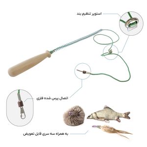 چوب گربه فنری کش دار به همراه سری های قابل تعویض جیتیلی
