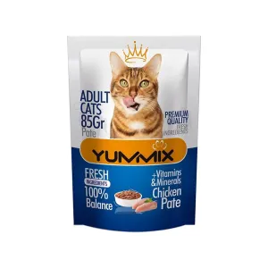 پوچ مخصوص گربه بالغ طعم مرغ 85 گرمی Yummix