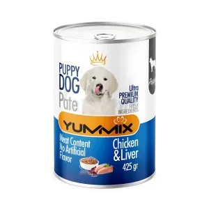 کنسرو پته- مرغ و جگر مخصوص سگ پاپی 425 گرمی Yummix