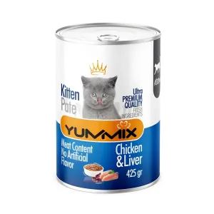 کنسرو پته- مرغ و جگر مخصوص بچه گربه 425 گرمی Yummix