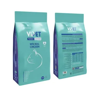 غذای خشک گربه بالغ با طعم واقعی مرغ 10 کيلويي وی پت vipet